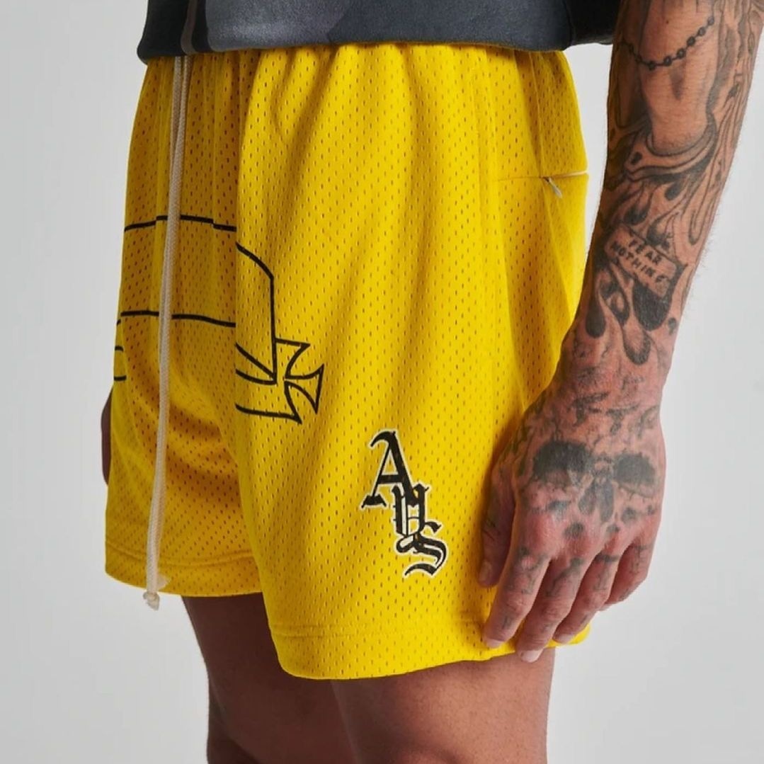 Askyurself Lakers Mesh Shorts Yellow — фото 3
