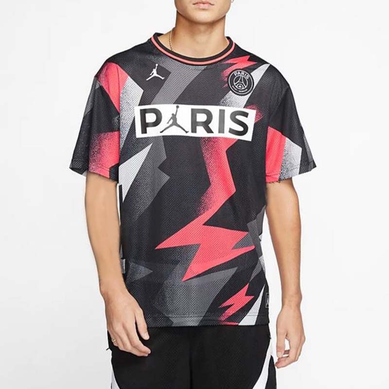 Jordan Paris Saint-Germain Mesh Football Training T-Shirt Black — фото 2