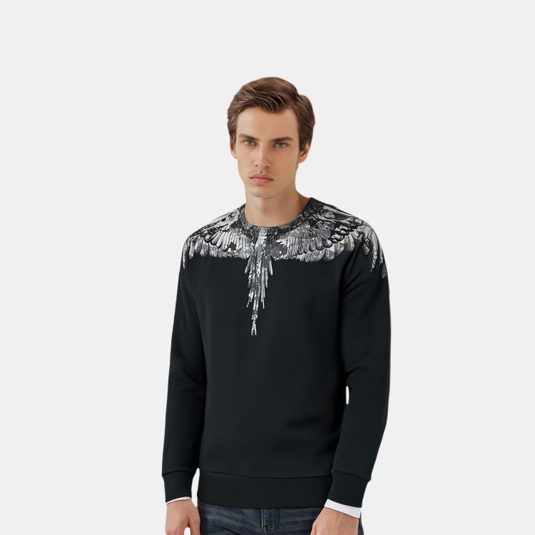 Marcelo Burlon County Of Milan Marcelo Burlon Wing Print Crewneck Sweatshirt Black — фото 8