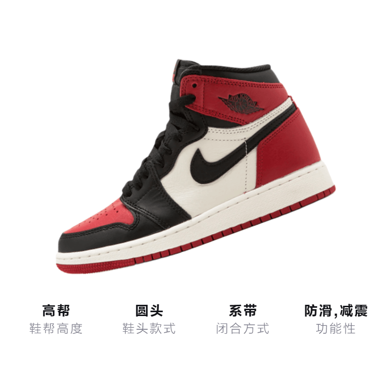 Jordan Air Jordan 1 Retro High Bred Toe GS — фото 2