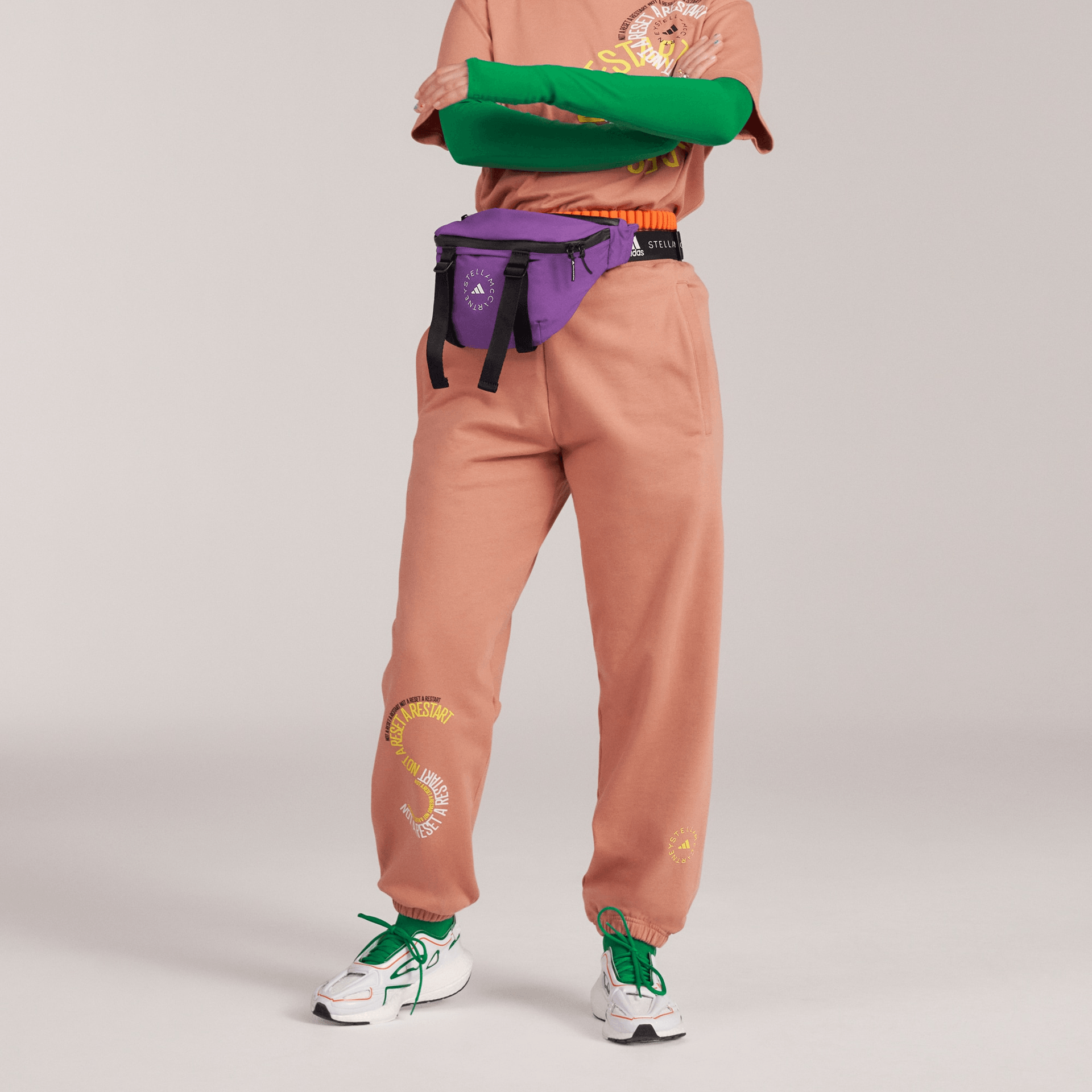 Adidas x Stella McCartney Logo Joggers Orange — фото 2