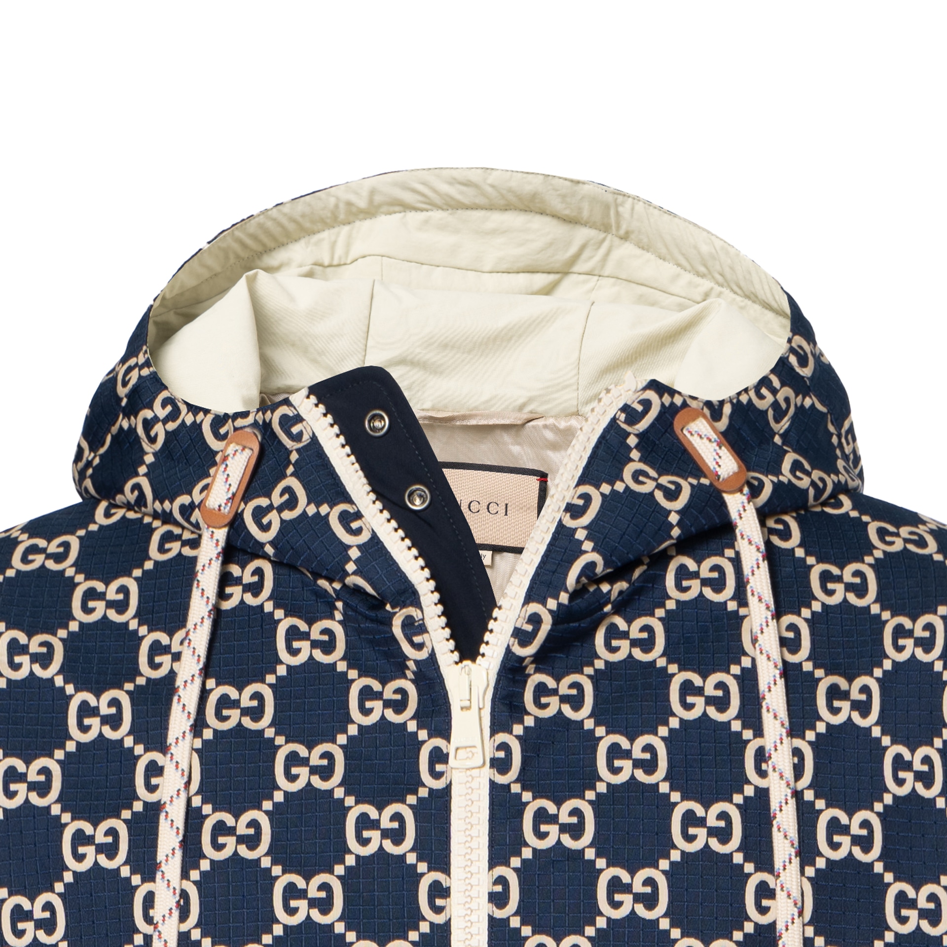 Gucci Printed Zip Hoodie Navy — фото 5