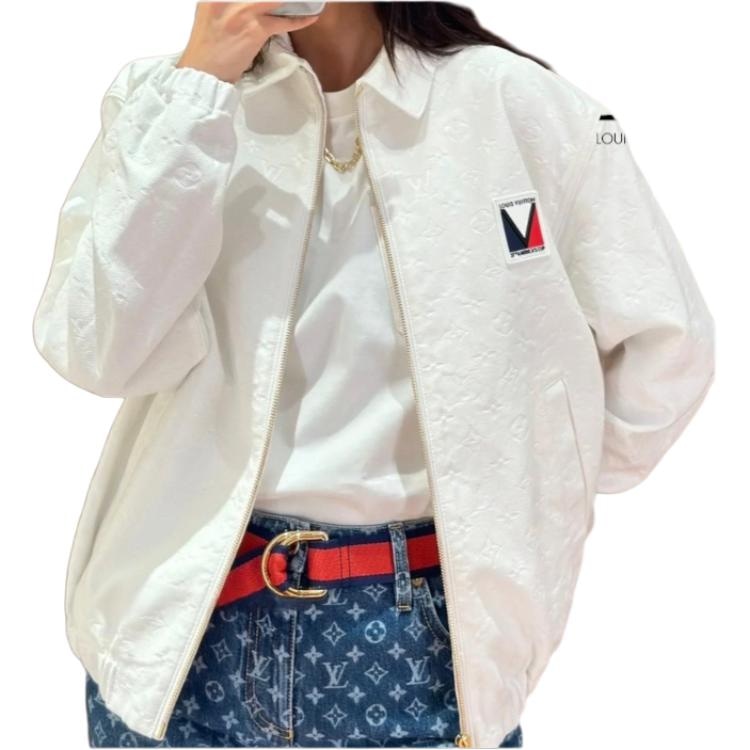 Louis Vuitton x America's Cup SS24 Logo Embossed Bomber Jacket White — фото 4