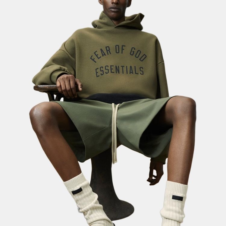 Fear Of God Essentials Fleece Hoodie Olive — фото 2