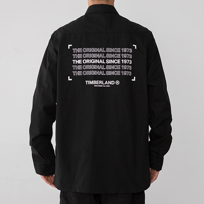 Timberland Letter Print Long Sleeve Shirt Black — фото 2