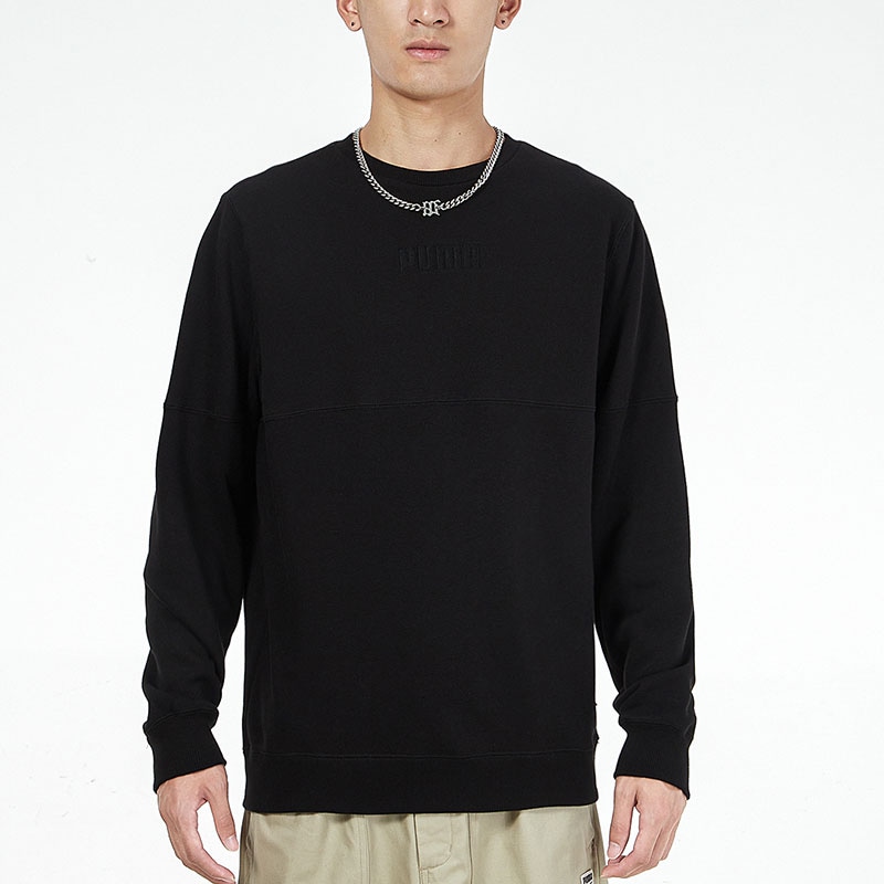 Puma Logo Crewneck Sweatshirt Black — фото 2
