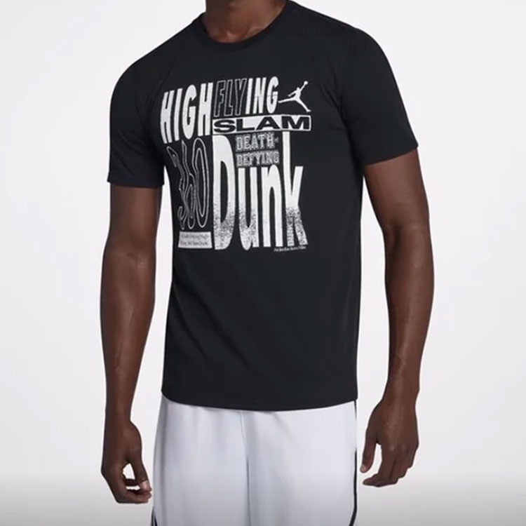 Jordan Logo Print Crewneck T-Shirt Black — фото 2