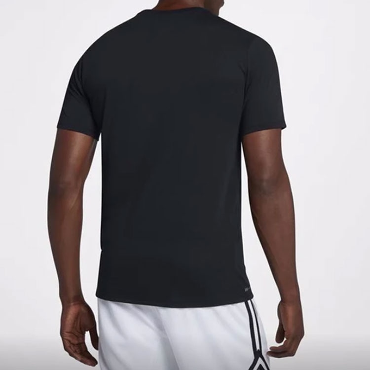 Jordan Logo Print Crewneck T-Shirt Black — фото 3