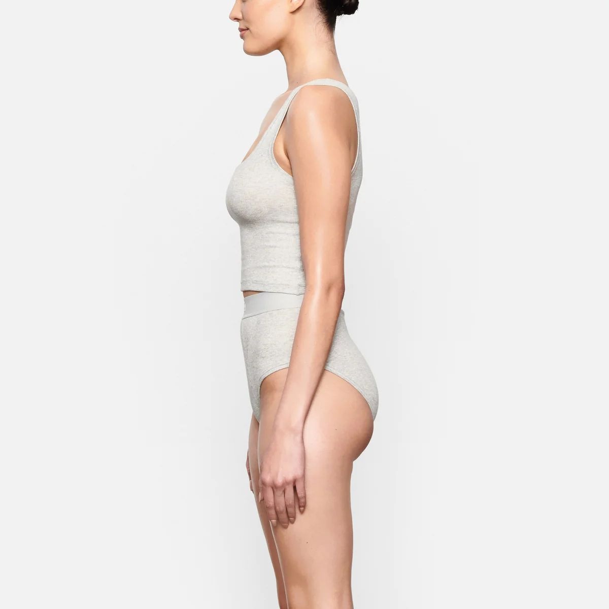 Skims Cotton Rib Tank Light Heather Grey — фото 3