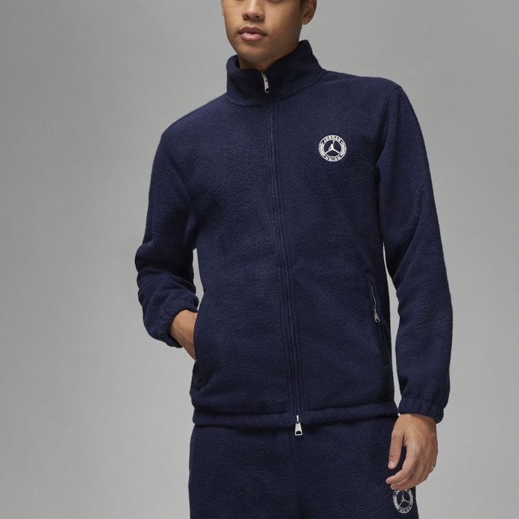 Jordan x UNION 23SS Wool Blend Zip Jacket Navy — фото 3