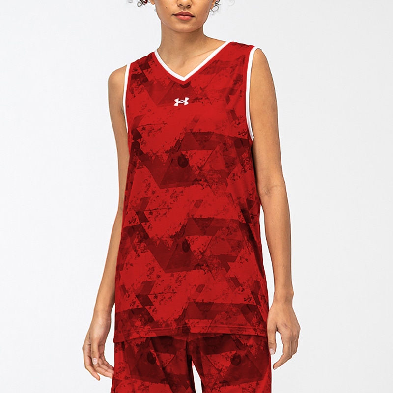 Under Armour Basketball Knit Training Vest Red — фото 2