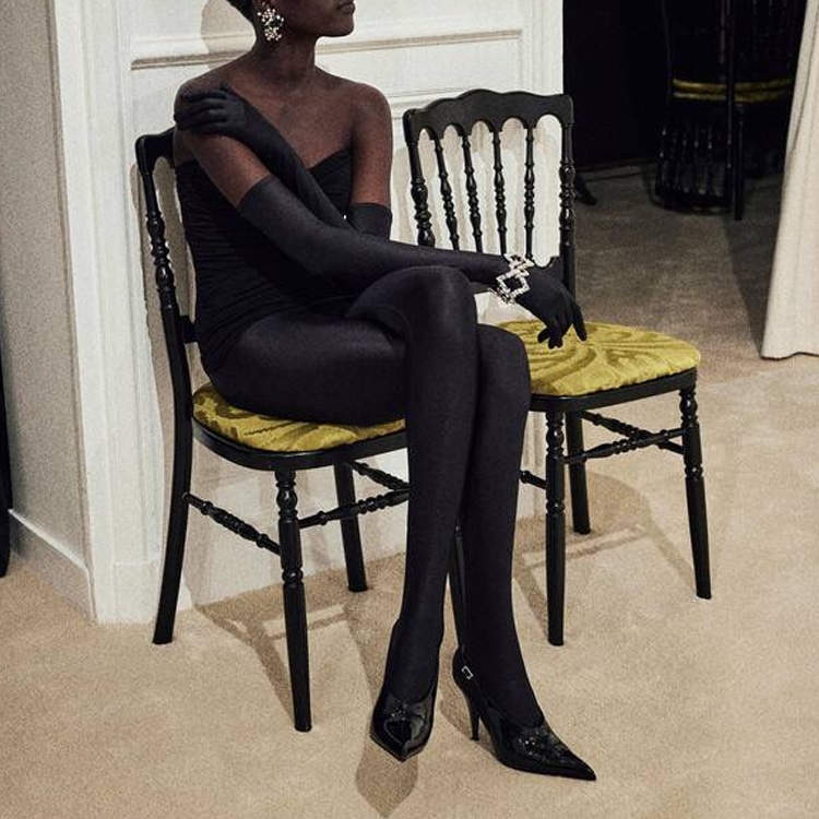Saint Laurent SS23 Letter Knit Leggings Black — фото 2