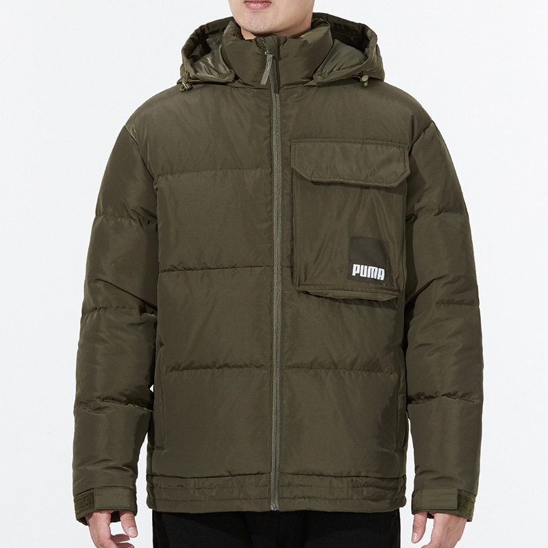 Puma Oversized Pocket Down Jacket Olive — фото 3