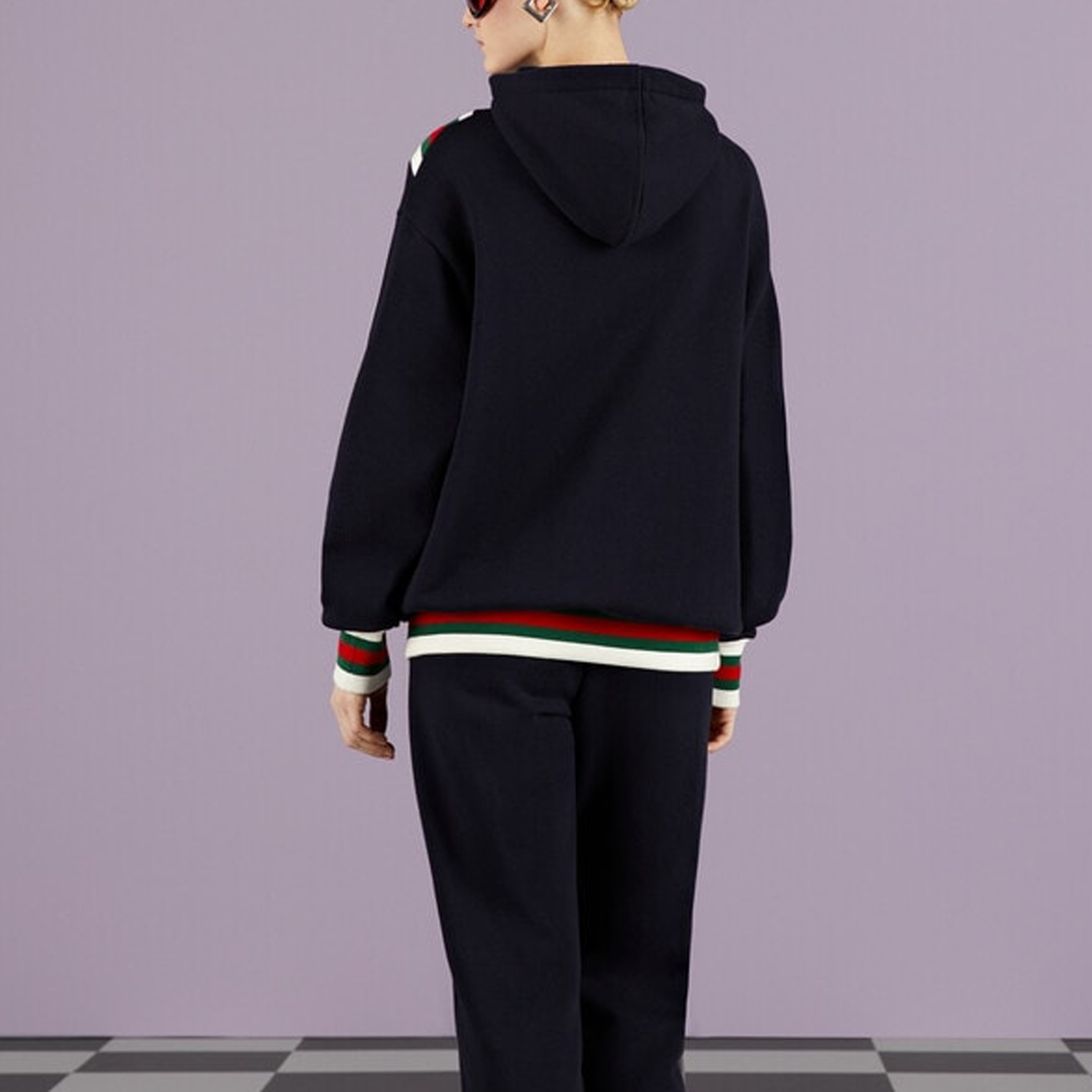 Gucci SS23 Striped Logo Hoodie Navy — фото 8
