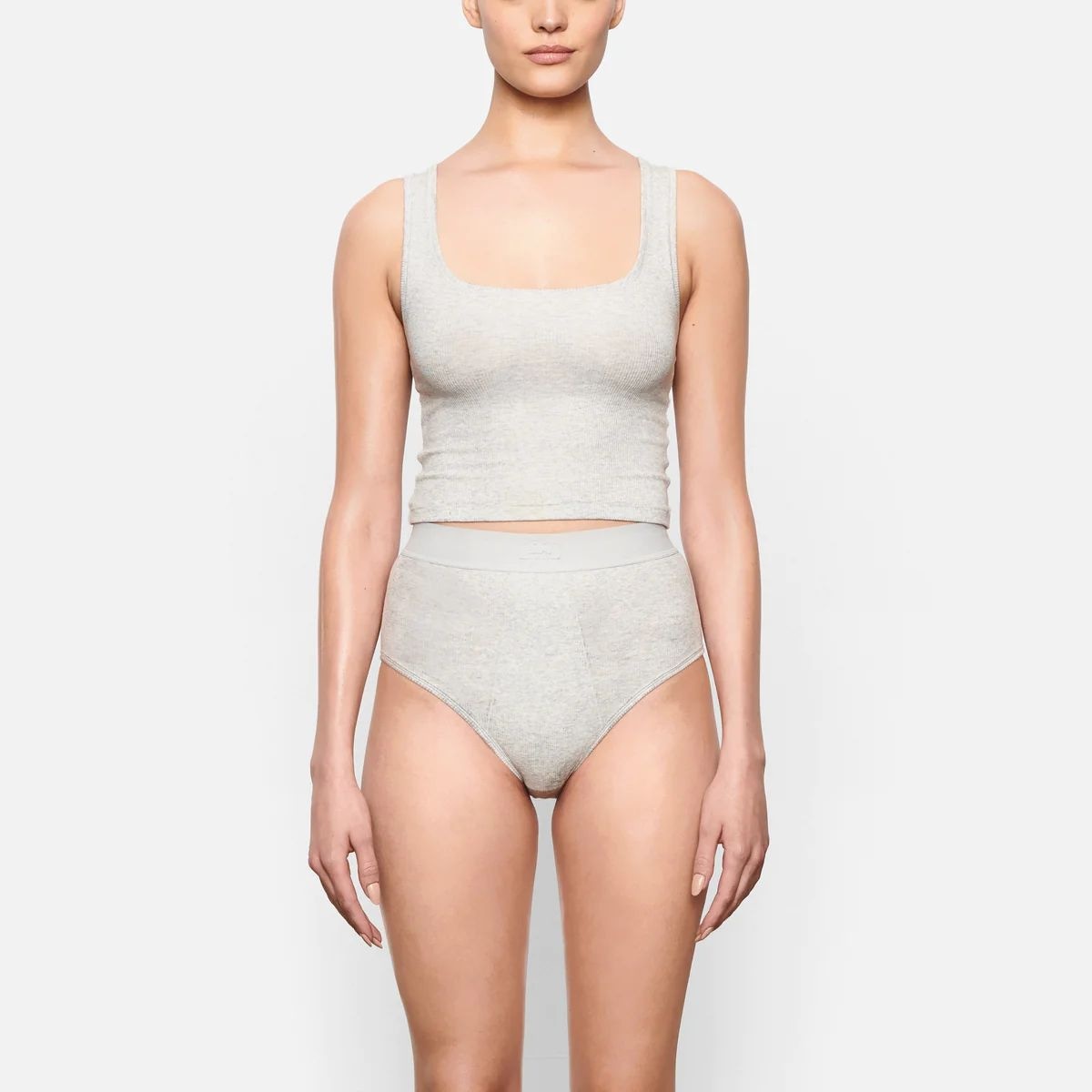 Skims Cotton Rib Tank Light Heather Grey — фото 2