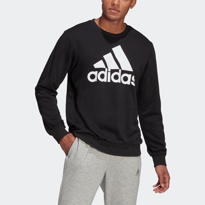 Adidas M Bl Ft Swt Logo Crew Sweatshirt Black — фото 1
