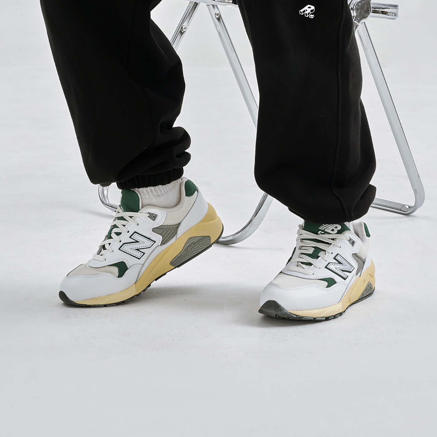 New Balance 580 White Green Yellow — фото 9