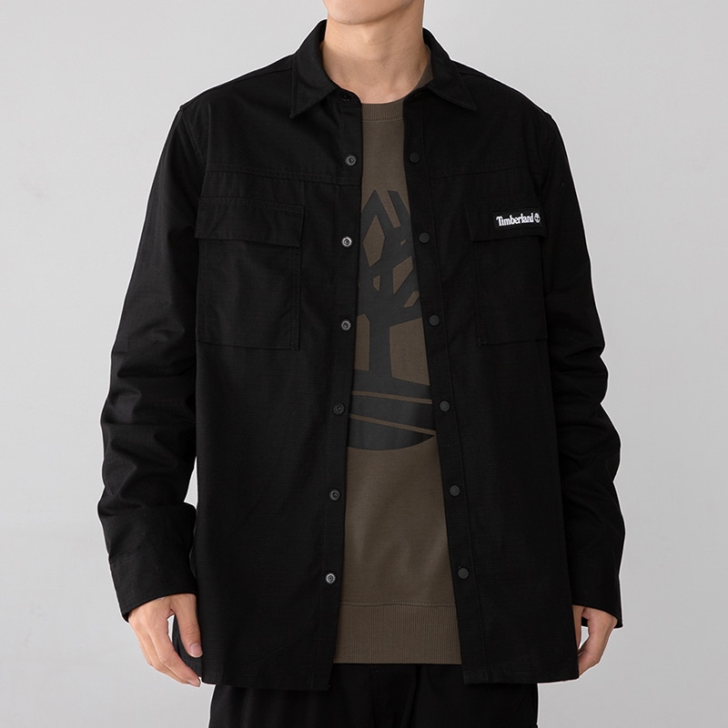 Timberland Letter Print Long Sleeve Shirt Black — фото 4