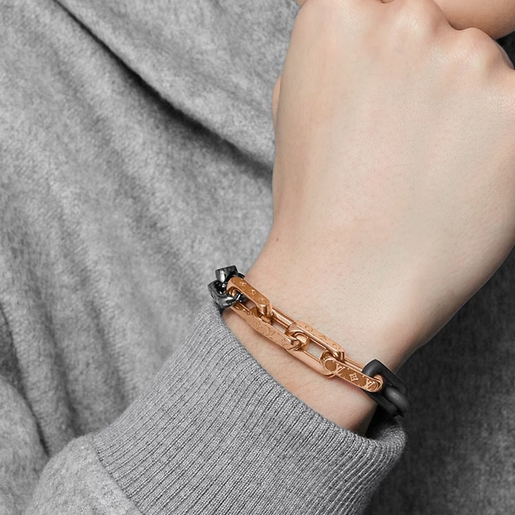 Louis Vuitton Monogram Stainless Steel Bracelet Silver — фото 4