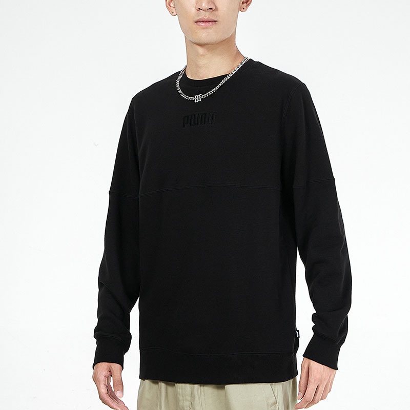Puma Logo Crewneck Sweatshirt Black — фото 4