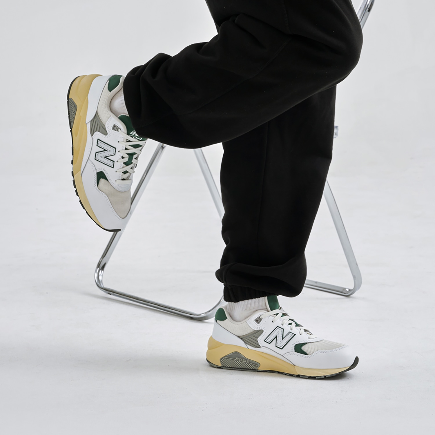 New Balance 580 White Green Yellow — фото 7