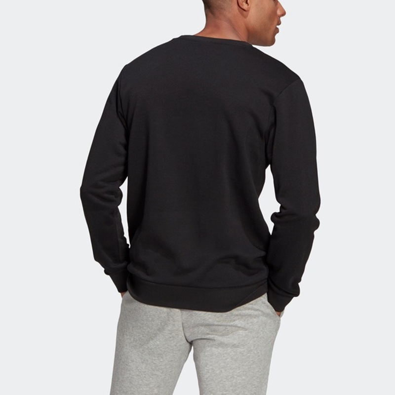 Adidas M Bl Ft Swt Logo Crew Sweatshirt Black — фото 2