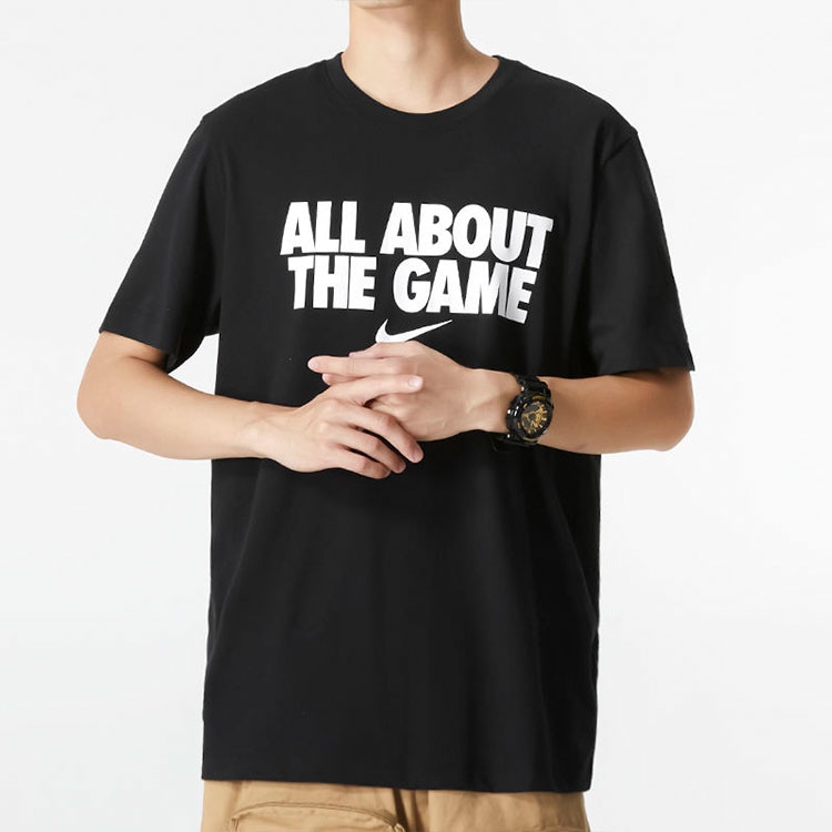 Nike Letter Print Crew Neck Tee Black — фото 3