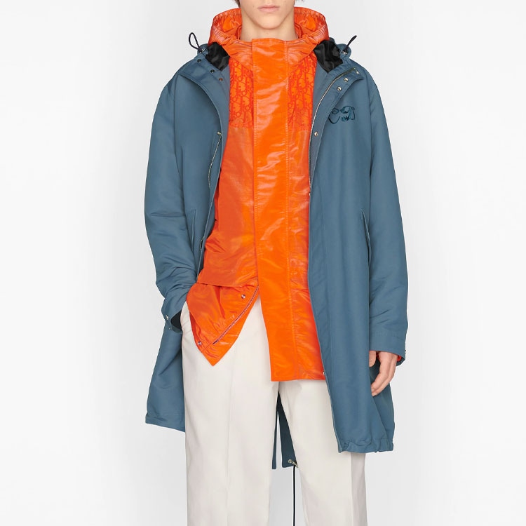 Dior x KENNY SCHARF FW21 Embroidered Parka Blue — фото 3