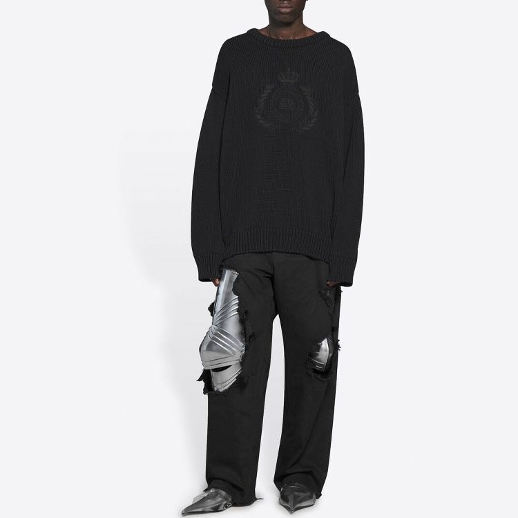 Balenciaga Logo Crewneck Sweatshirt Black — фото 3