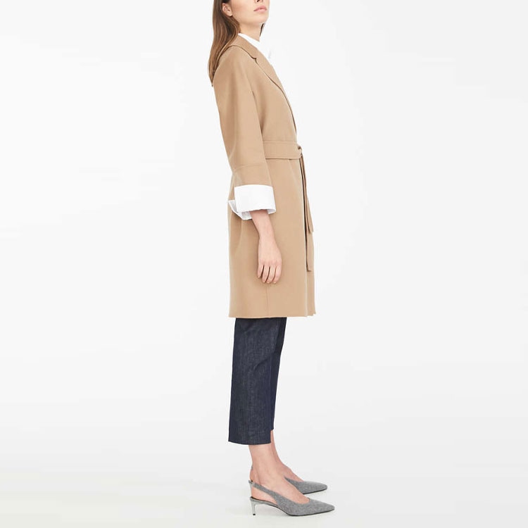 MaxMara Arona Wool Coat Light Brown — фото 3