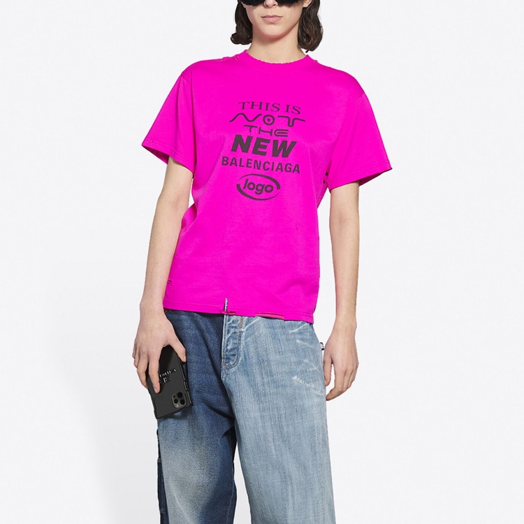 Balenciaga FW21 Distressed T-Shirt Pink — фото 2