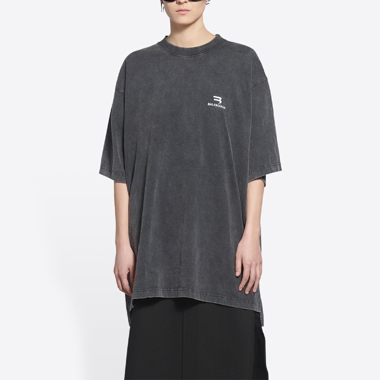 Balenciaga FW21 Logo Print T-Shirt Grey — фото 3
