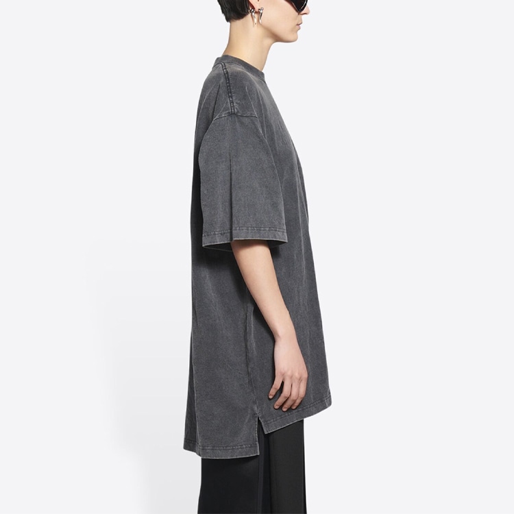 Balenciaga FW21 Logo Print T-Shirt Grey — фото 5