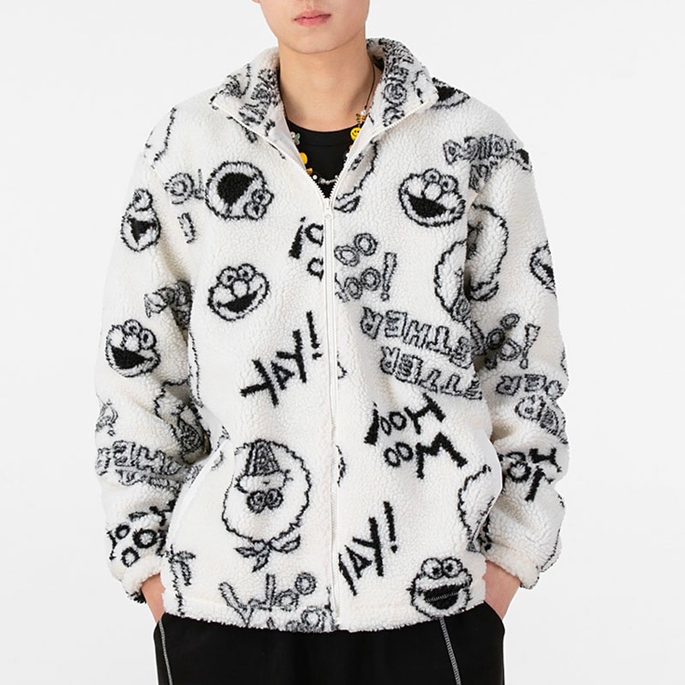 Adidas Neo Sesame Street Collaboration Fleece Jacket White — фото 4