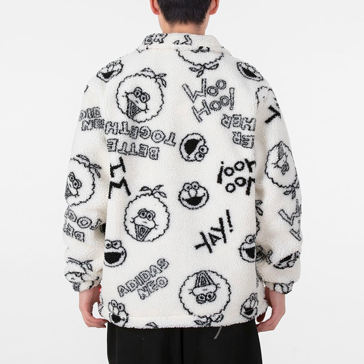 Adidas Neo Sesame Street Collaboration Fleece Jacket White — фото 3