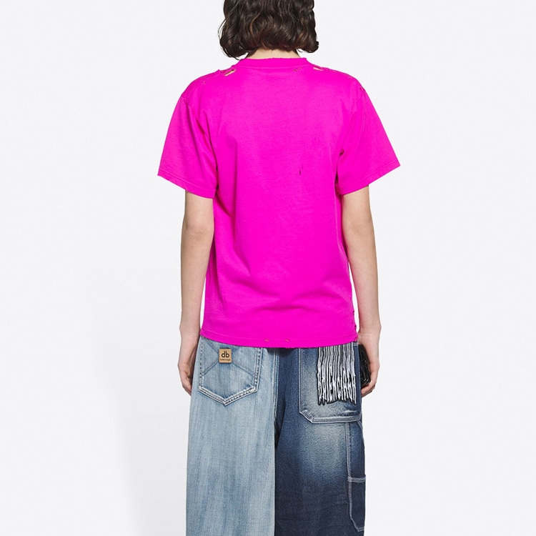 Balenciaga FW21 Distressed T-Shirt Pink — фото 3
