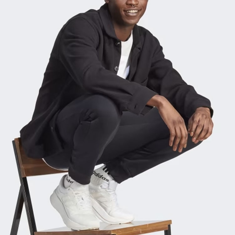 Adidas Essentials Fleece Tapered Cuffed Pants Logo — фото 2