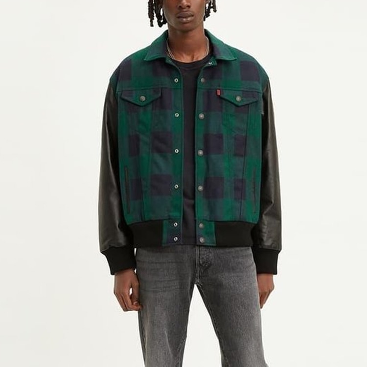 Levi’S Levi's x Justin Timberlake Patchwork Plaid Jacket Green — фото 3