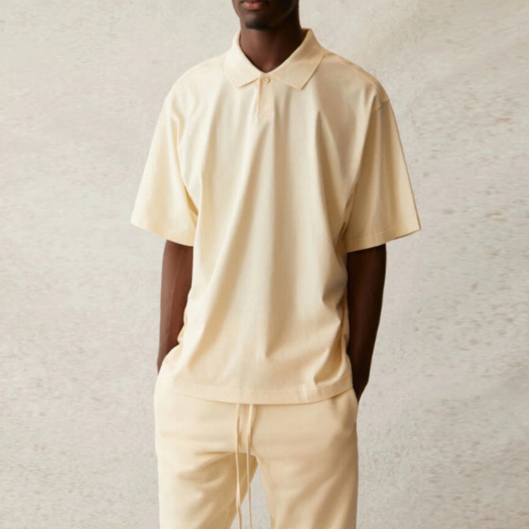 Fear Of God Essentials SS21 Short Sleeve Polo Buttercream/Cream — фото 2