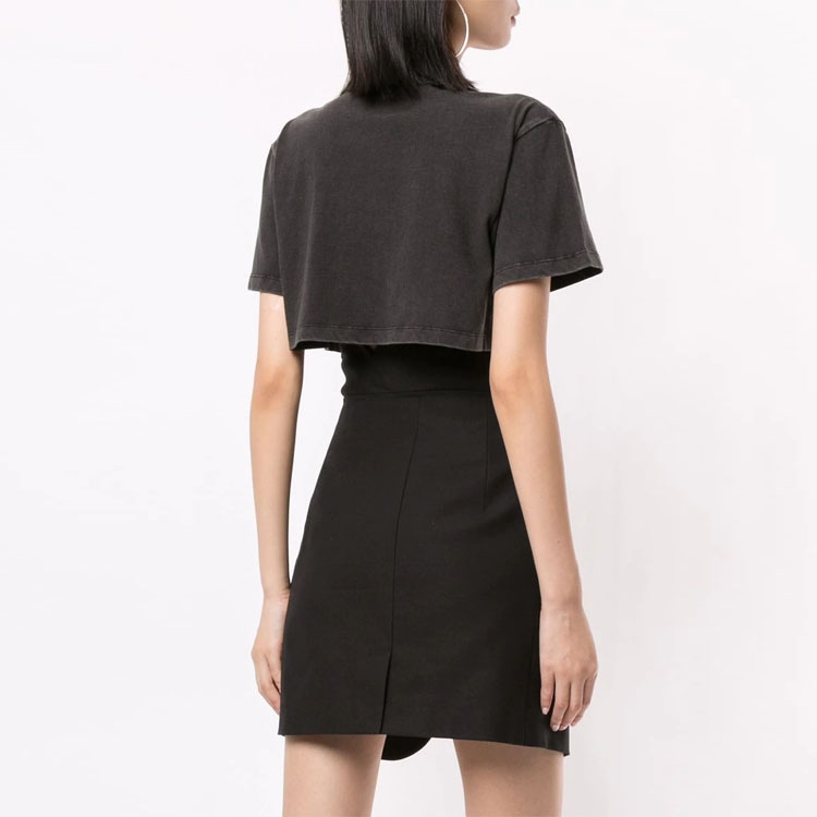 Alexander Wang Logo Cropped T-Shirt Black — фото 2