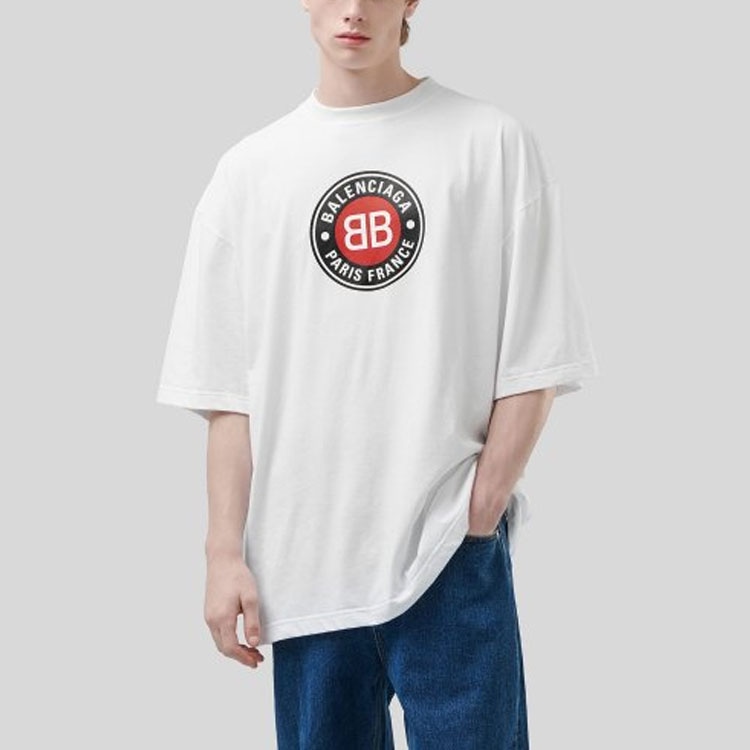Balenciaga Logo Print T-Shirt White — фото 3