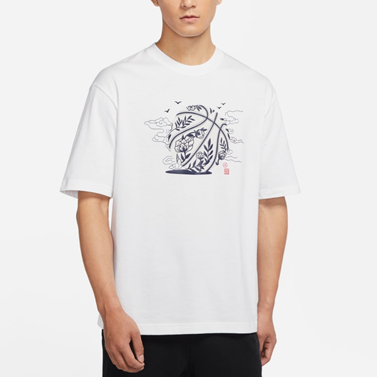 Jordan Printed Crewneck T-Shirt White — фото 4