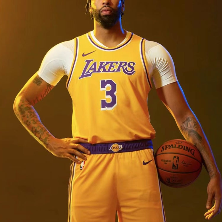 Nike NBA Los Angeles Lakers Davis 3 Jersey Yellow — фото 2