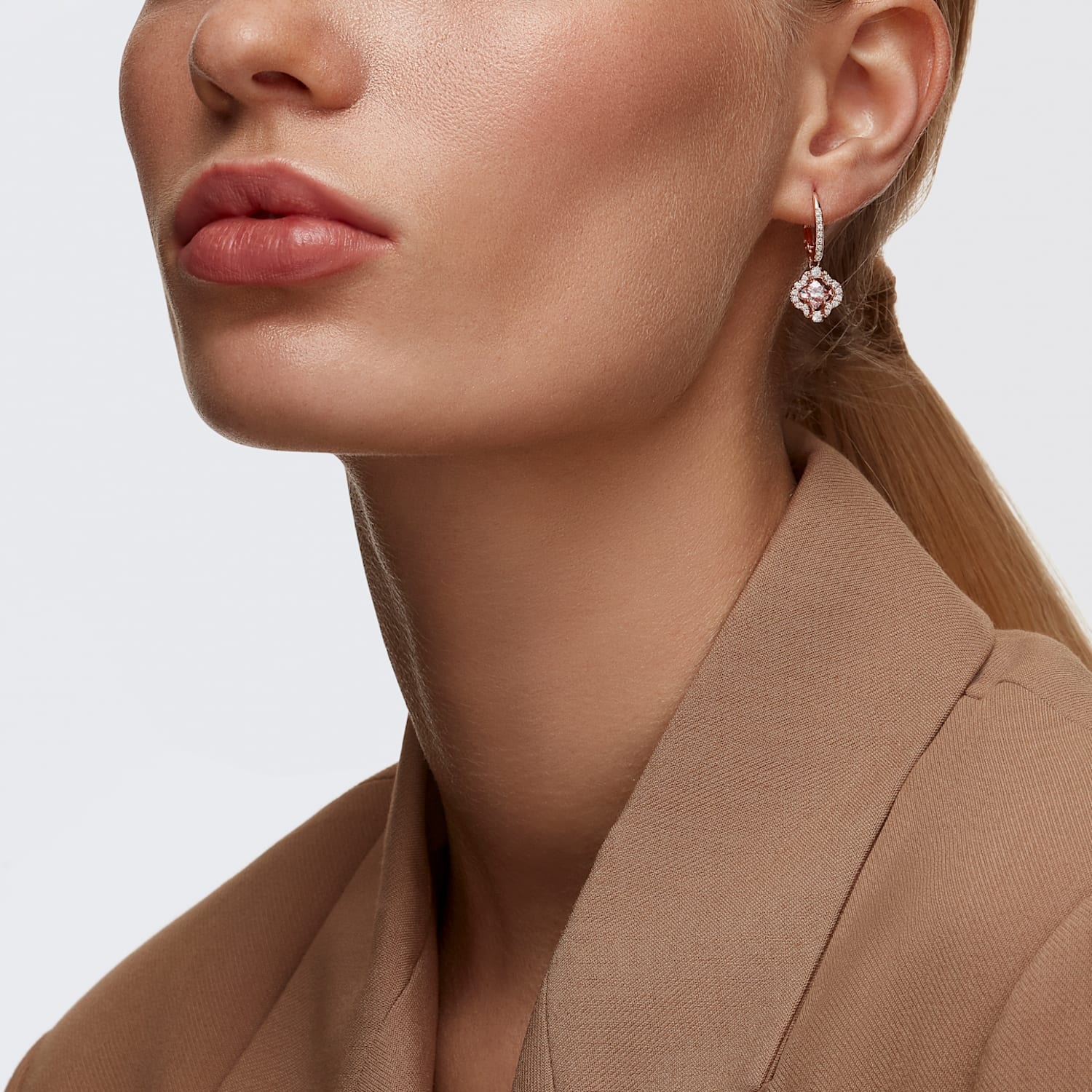 Swarovski Four Leaf Clover Rose Gold Earrings — фото 4