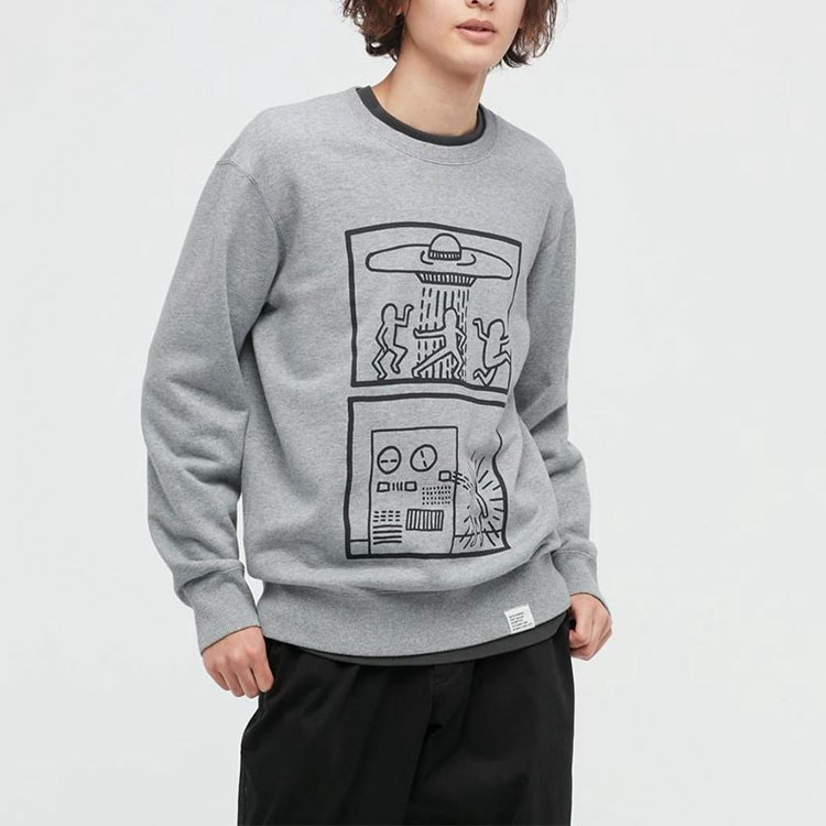 Uniqlo x Keith Haring Crewneck Sweatshirt Grey — фото 2