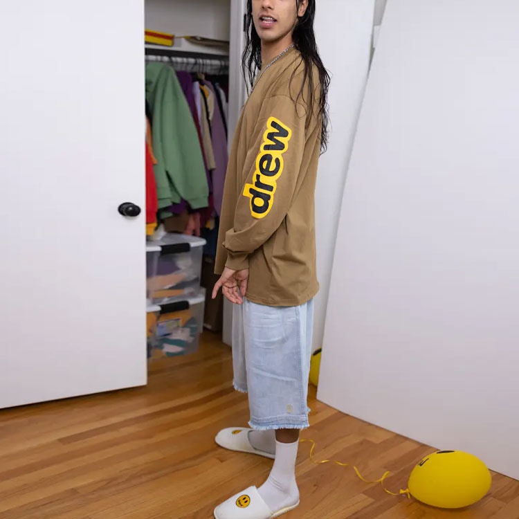 Drew House Logo Long Sleeve Tee Brown — фото 4