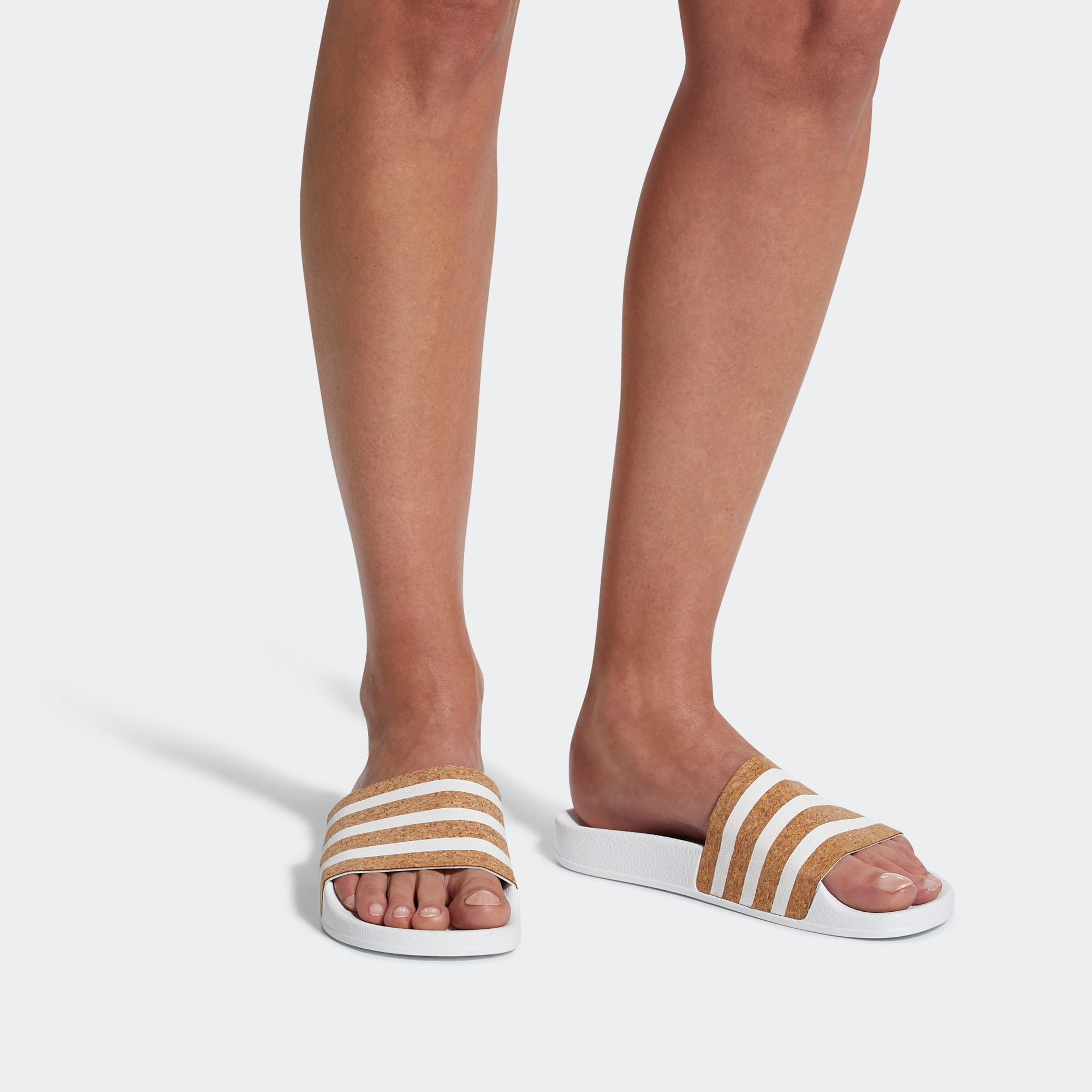 Adidas Adilette White Brown — фото 6