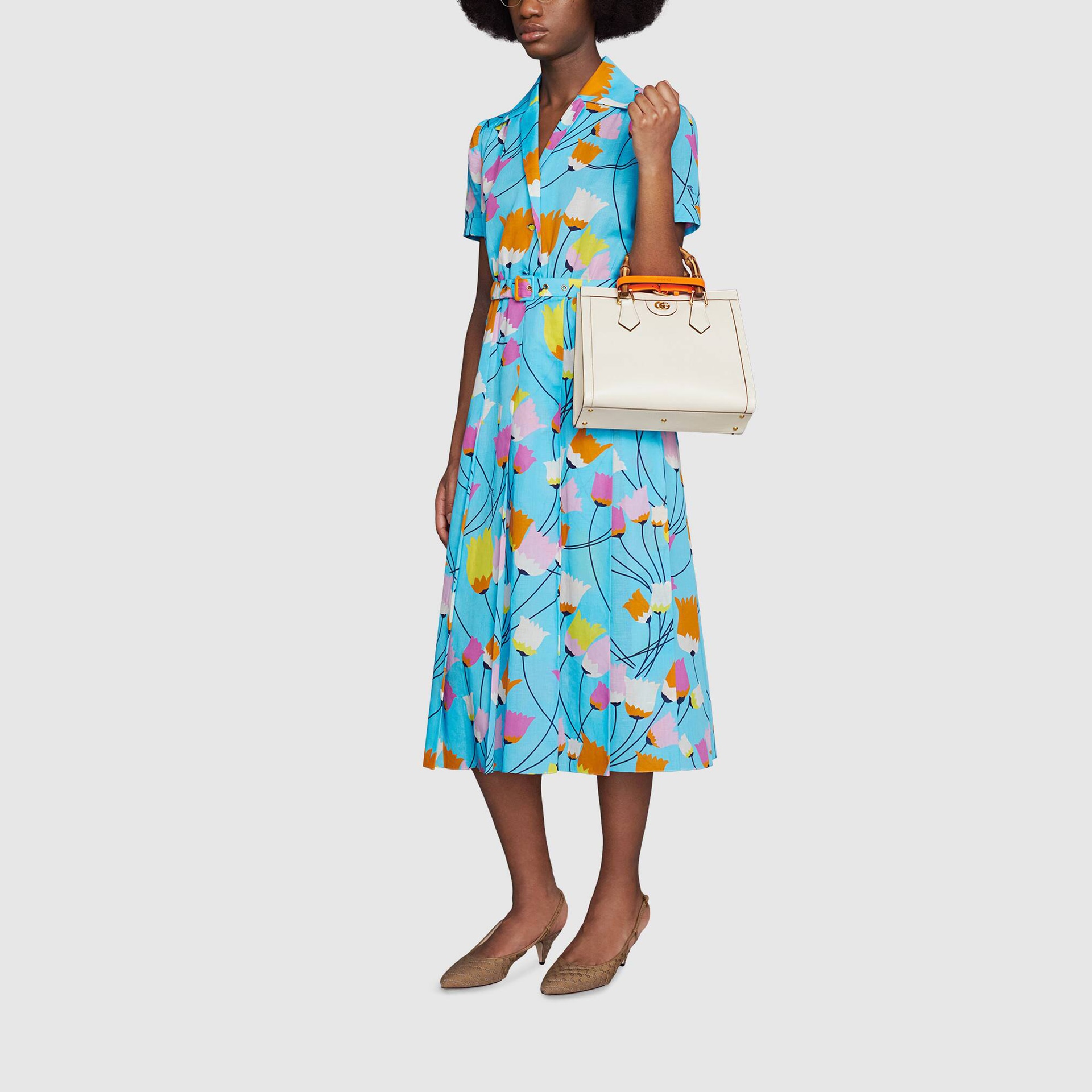 Gucci Tulip Print Dress Blue — фото 10