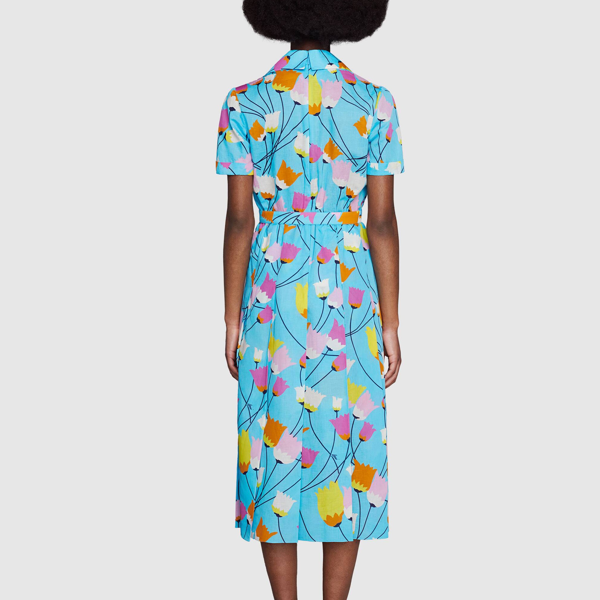 Gucci Tulip Print Dress Blue — фото 11
