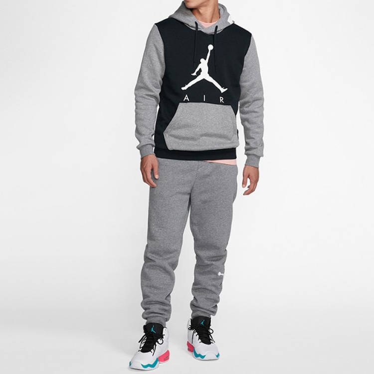 Jordan Jumpman AJ Hoodie Grey Black — фото 3